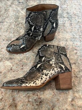 Madewell Snake-Print Ankle Boots